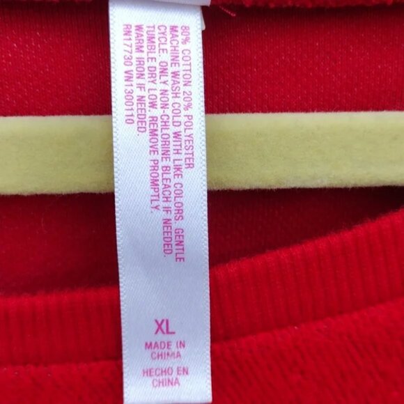 Xhilaration Red With Glittery White "Treat Yourself" Sweatshirt Size XL! - Picture 5 of 15